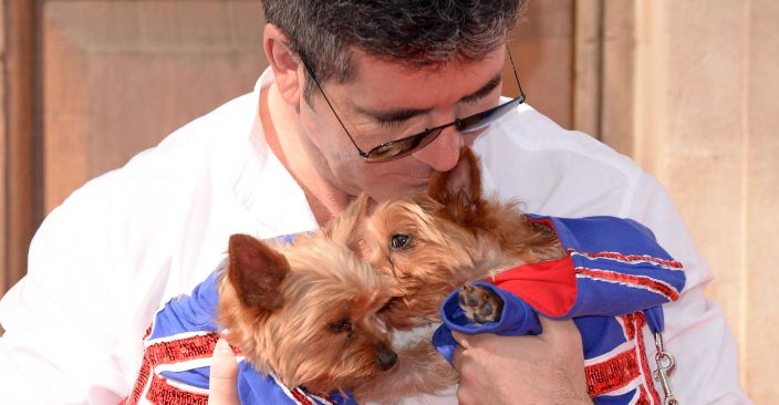 Simon Cowell and his dogs