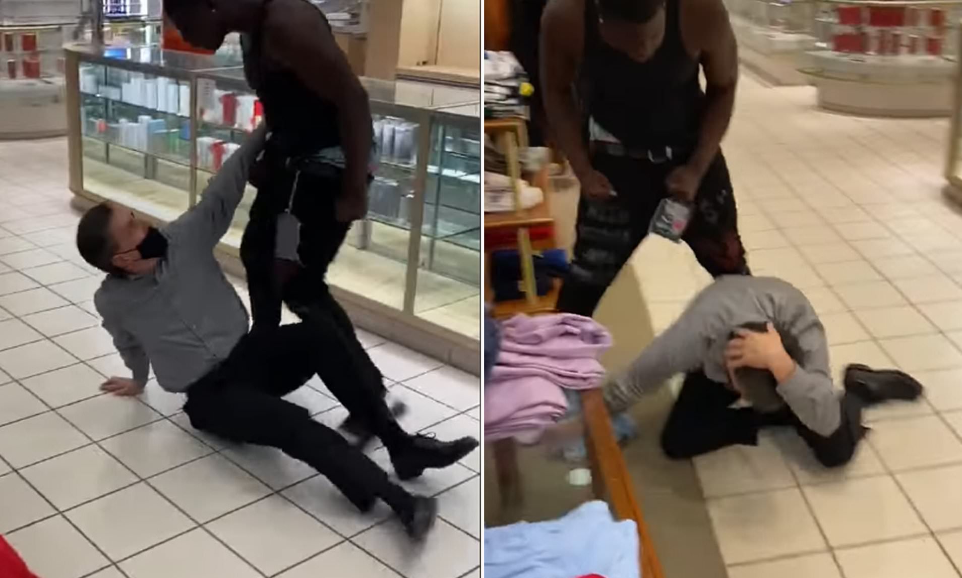 Damire Canell Palmer was caught on video assaulting Macy's manager in Michigan