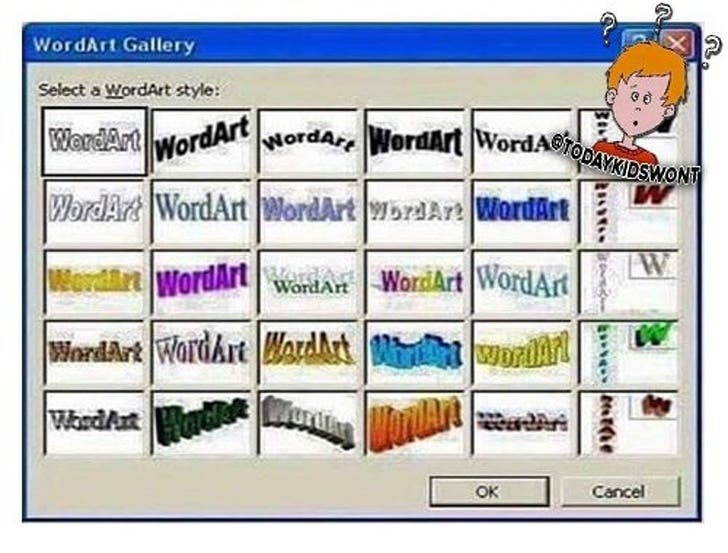 Once Upon a Time, when the fonts were so limited