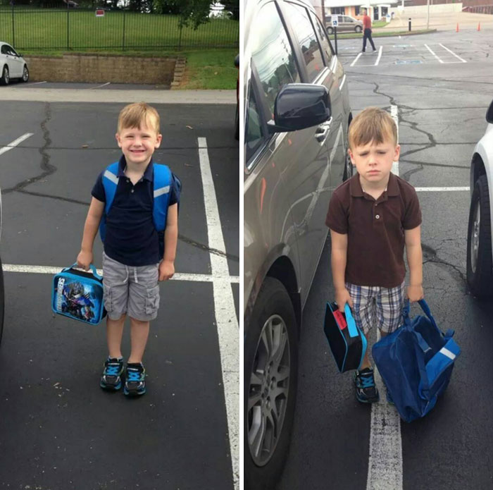 First day vs Second Day at school