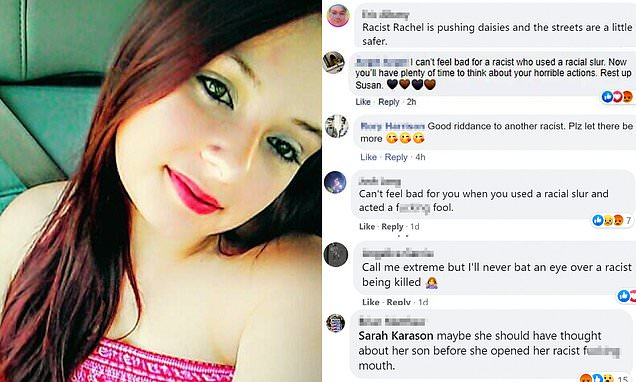 'Good riddance to another racist': BLM supporters post hateful messages on Facebook page of young mom, 24, who was shot dead moments after she said 'all lives matter' during an argument