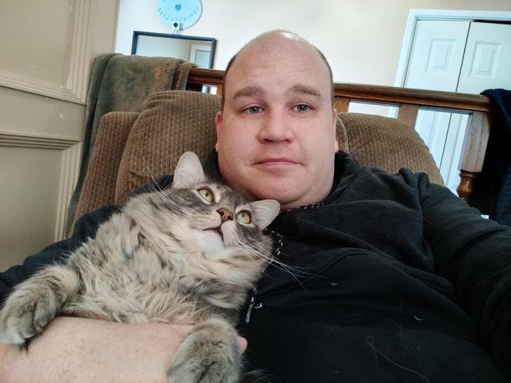 Find someone who looks at you like this cat looks at his human