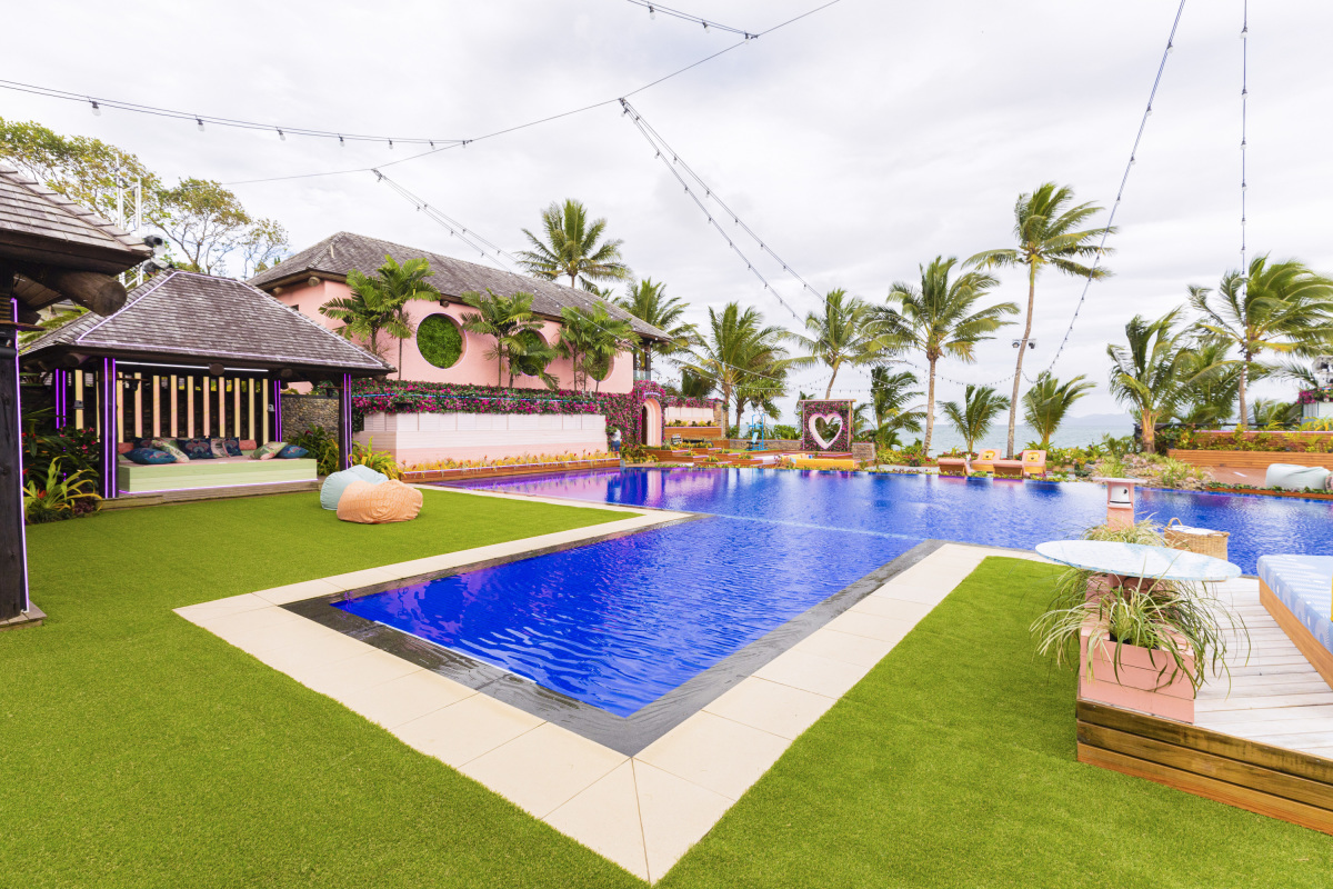 LOVE ISLAND's stunning Fijian Villa that the Islanders will call home this summer. Islanders can spend a special night in the hideaway designed by Jonathan Adler, lounge on the patio by the pool or get ready for a date in the dressing room that overlooks the ocean. The Villa, featuring incredible design elements by The Aestate, BZippy and Co., Pop & Scott, Betty Larkin and more, is the ideal place for romance to bloom.  The U.S. Version of the International Reality Sensation Premieres on CBS with a Special 90-Minute Episode Tuesday, July 9 (8:00-9:30 PM, ET/PT); New One-Hour Episodes Continue Every Weeknight through Wednesday, August 7 (8:00-9:00 PM, ET/PT). Photo: Colin Young-Wolff/CBS Entertainment  Â©2019 CBS Broadcasting, Inc. All Rights Reserved.