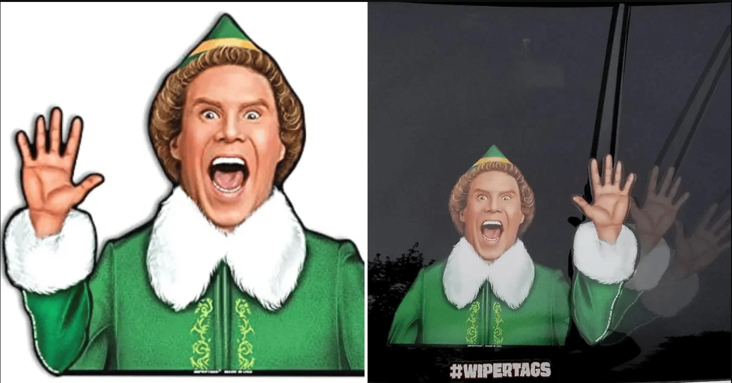 Spread Christmas Cheer With A Waving 'Elf' Wiper Decal