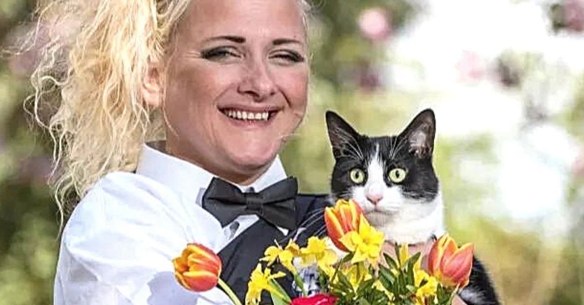 post showing a woman and cat's marriage