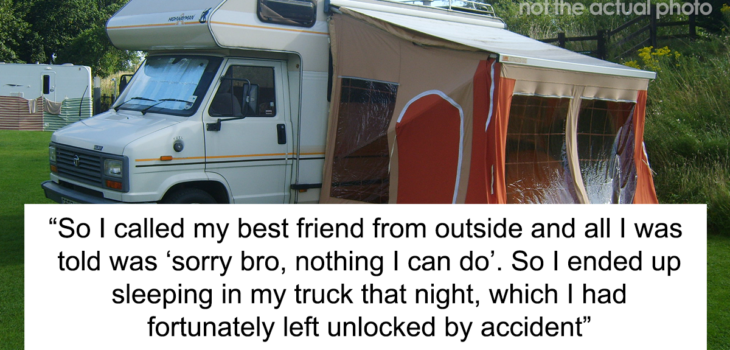 friend locked in his own camper by his friends