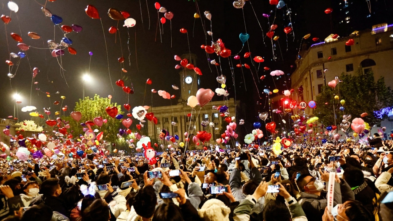 People in Wuhan celebrate New Year