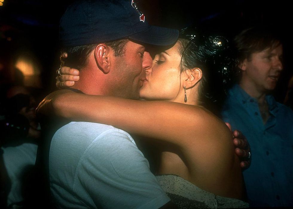 Bruce Willis kissing ex. wife