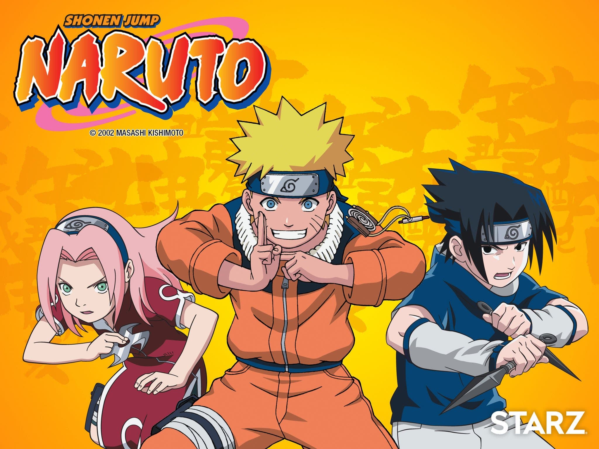Naruto poster with Sakura, Naruto, and Sasuke