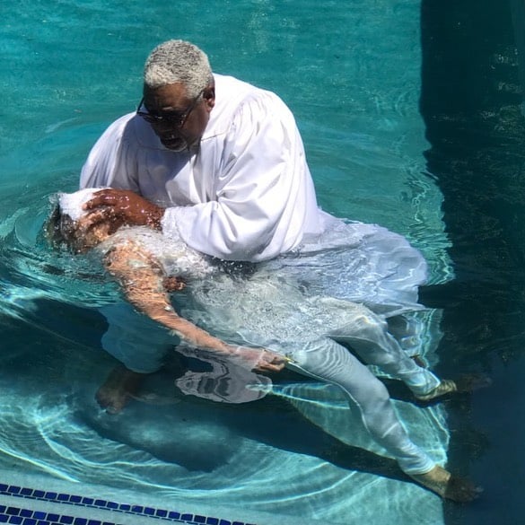 Blac Chyna getting baptized