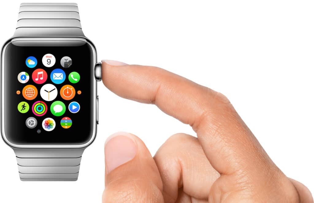 The Home button on Apple Watch is always on the right side