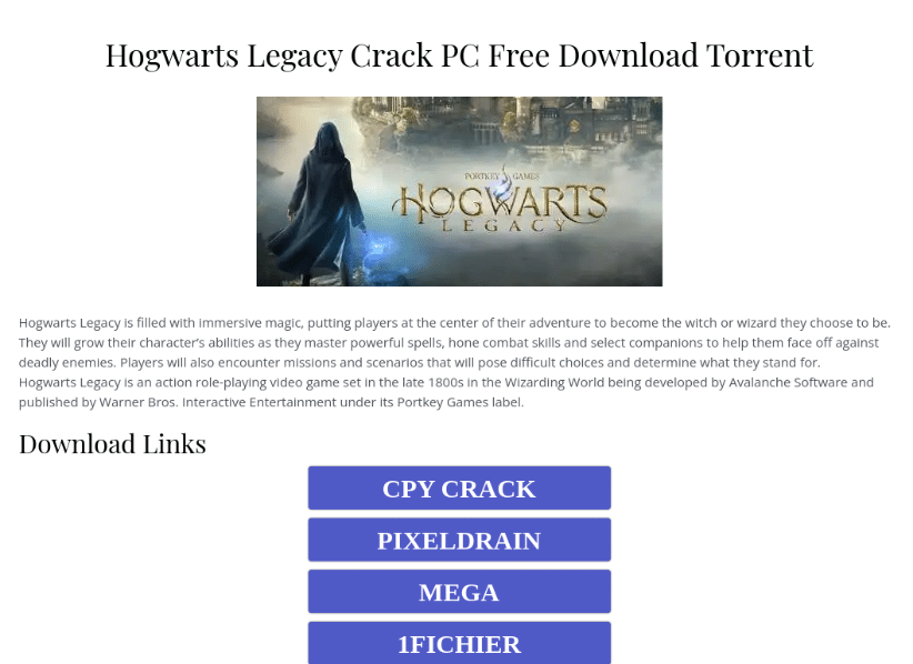 Hogwarts Legacy for PC is a scam