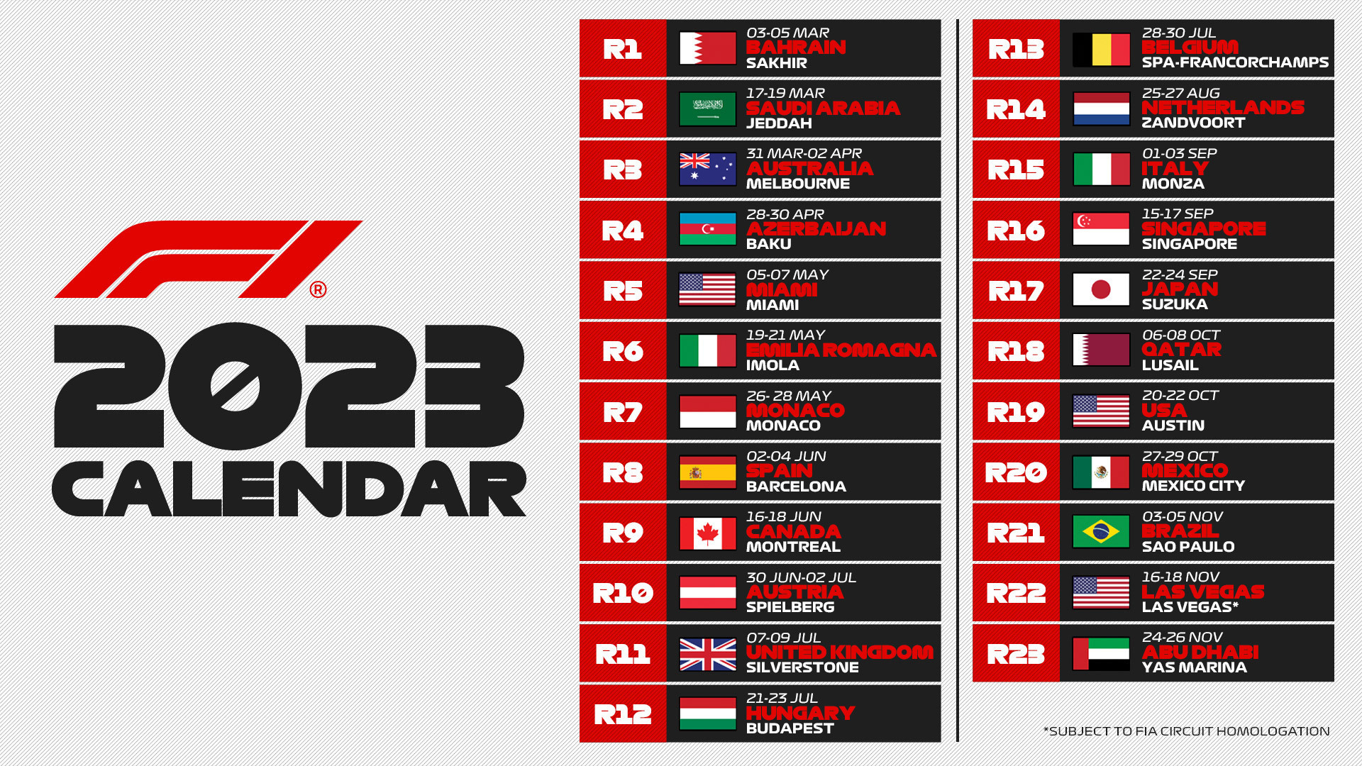 Schedule to watch F1 Online 2023