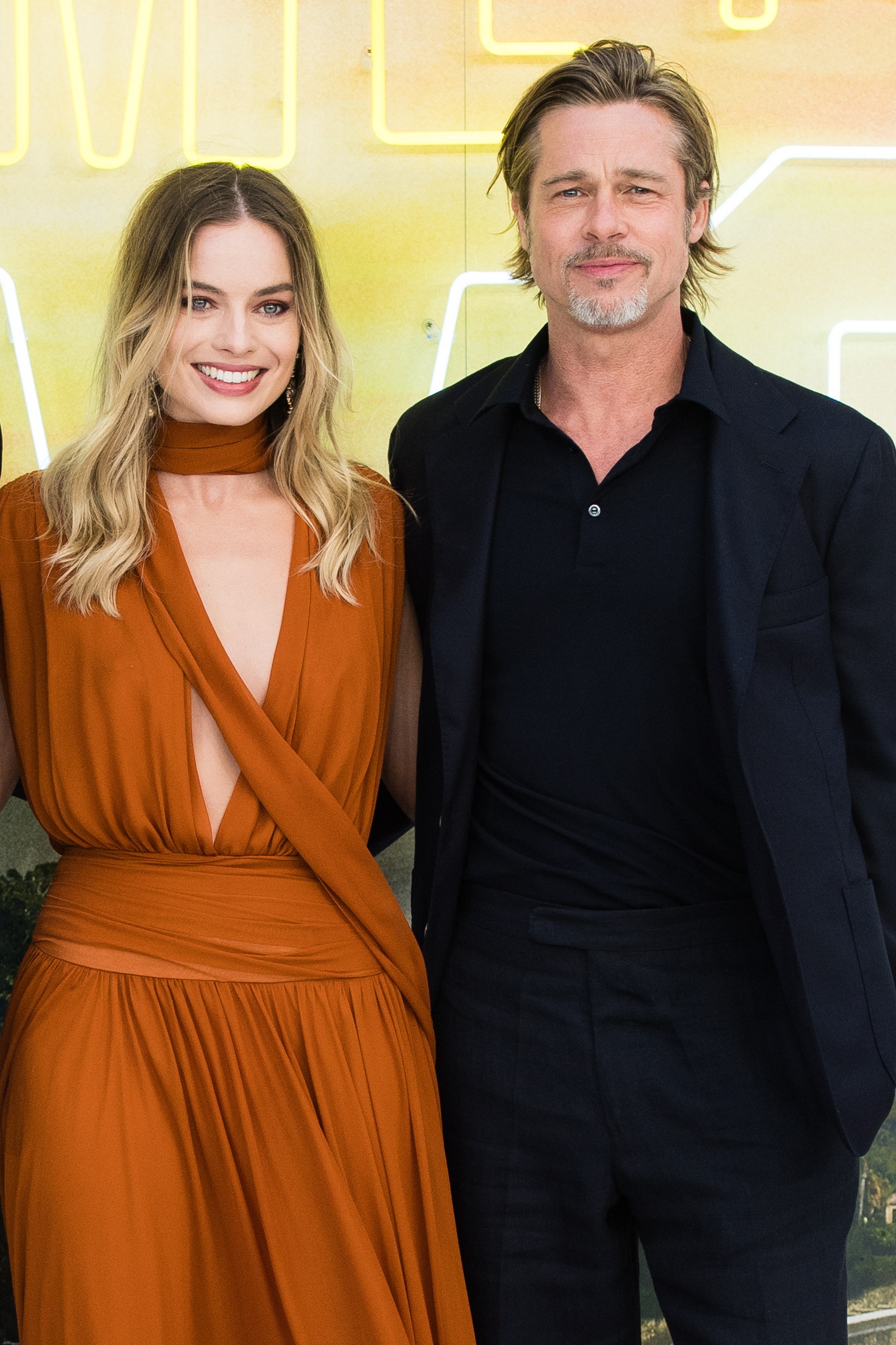 Margot Robbie with Brad Pitt