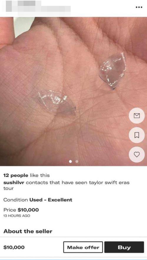 Taylor Swift Fan Puts Her Contact Lenses Up for Sale for $10k, Says She Has Seen "The Eras Tour" With Them
