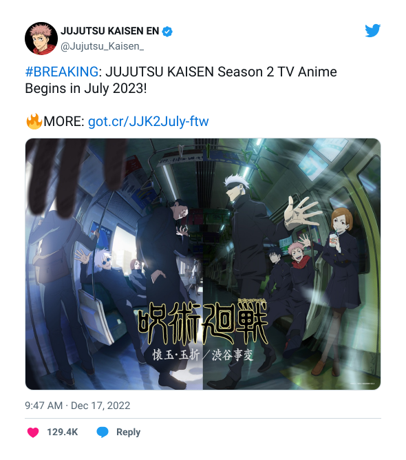 Jujutsu Kaisen Season 2 Episode 1 Release Date, Where to Watch, What to Expect, and more