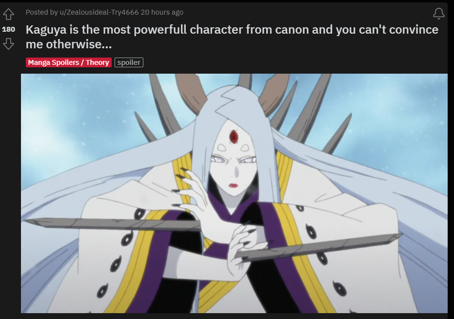 Strongest character in Naruto and Boruto according to fans is Kaguya 