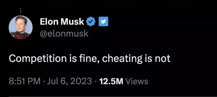 musk's response to instagram threads