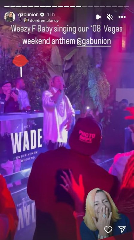 Gabrielle Union shares clips from Lil Wayne's performance for Dwayne Wade's Hall Of Fame party
