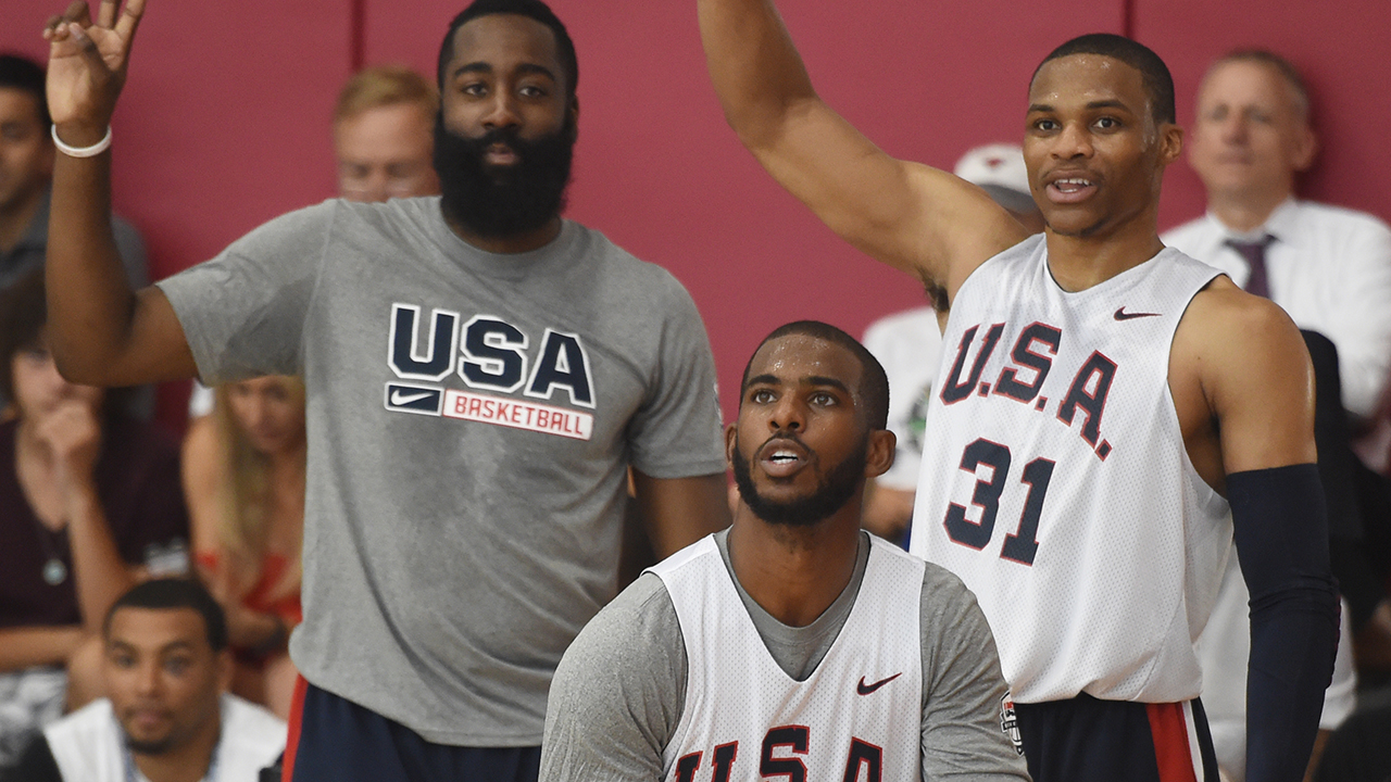 James Harden, Chris Paul, and Russell Westbrook