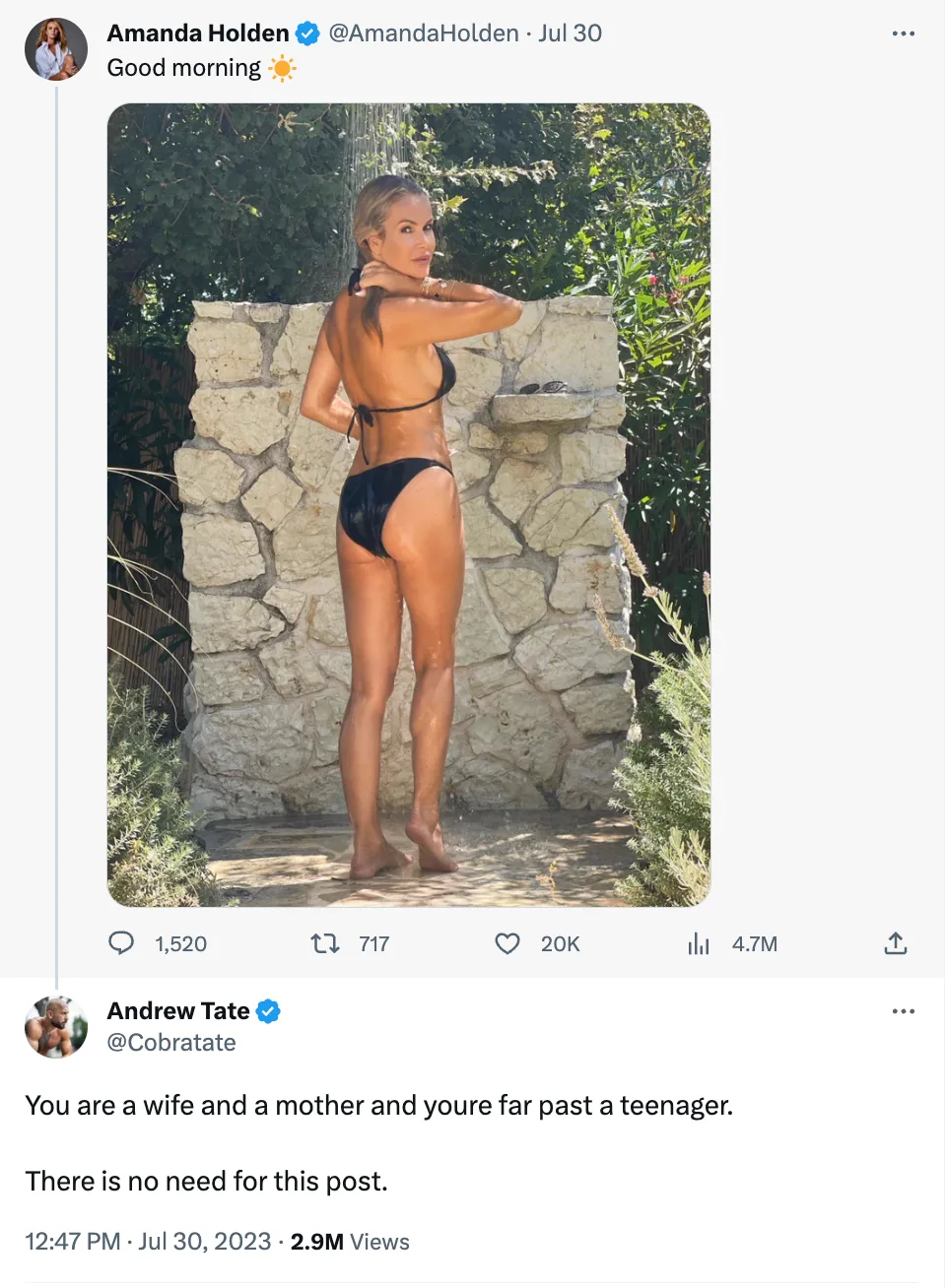 Andrew Tate's comment