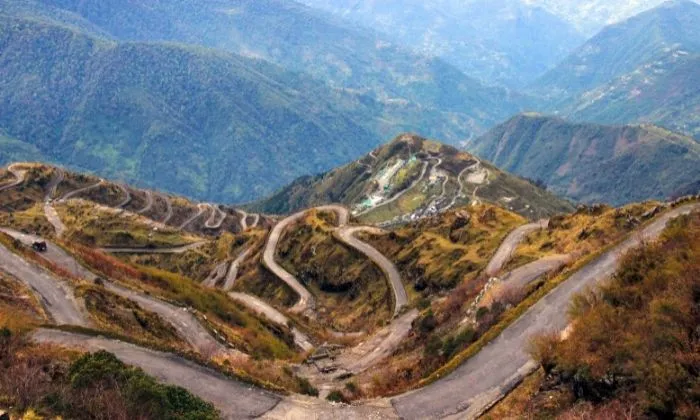 view of the silk route from Sikkim, India