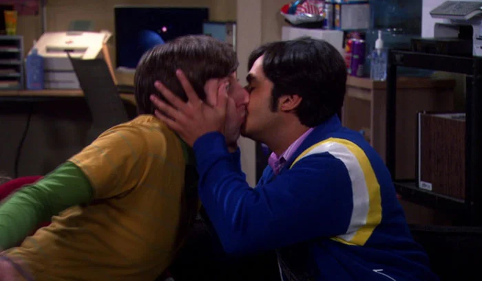 Raj and Howard's kiss