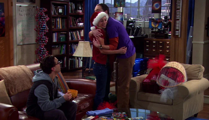 Sheldon and penny's hug 