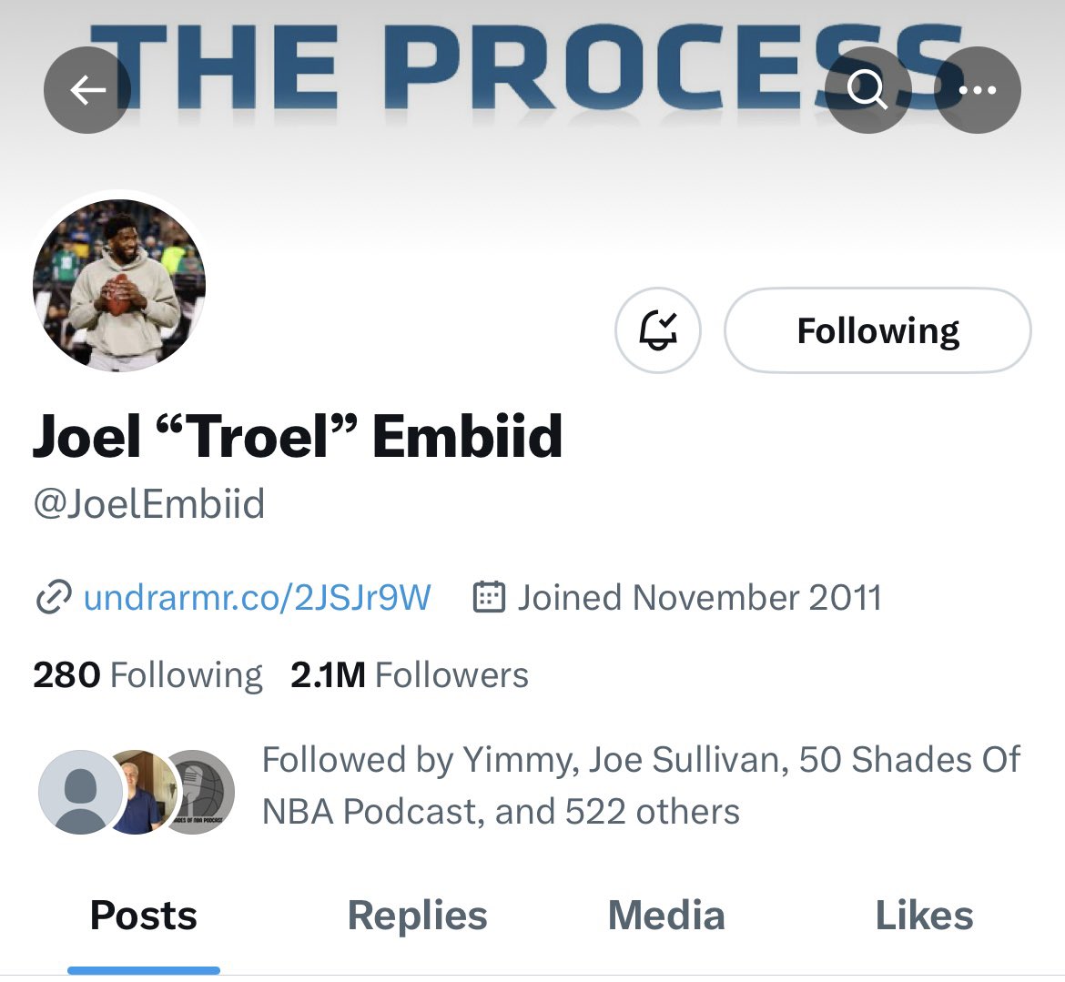 Joel Embiid's decision to remove Philadelphia from his Twitter bio