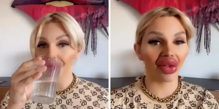 Woman With 30ml Lip Filler Finds It Difficult To Eat And Drink