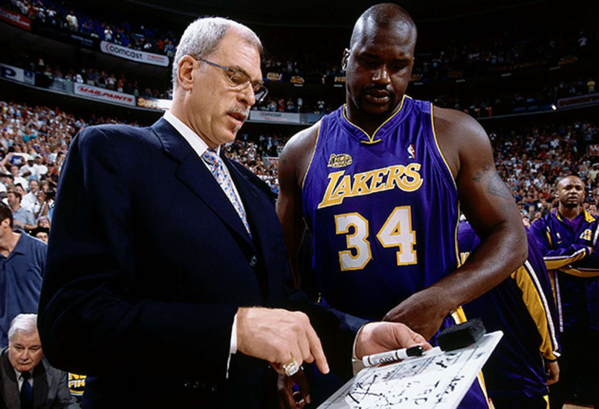 Shaq O'Neal and Phil Jackson