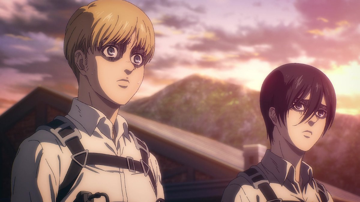 Armin and Mikasa from Attack on Titan Ending chapters