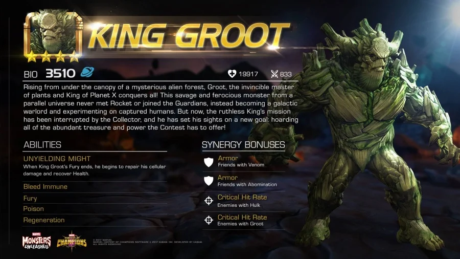 King Groot: The Galactic Warlord's Role in Marvel Contest of Champions