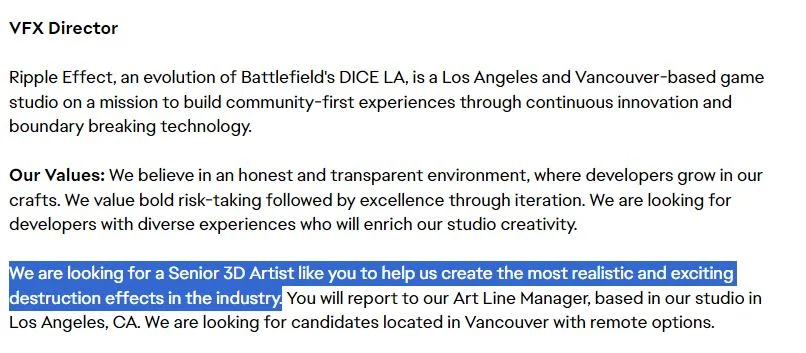 Next Battlefield Game: Job Listing Hints at Enhanced Destruction Focus