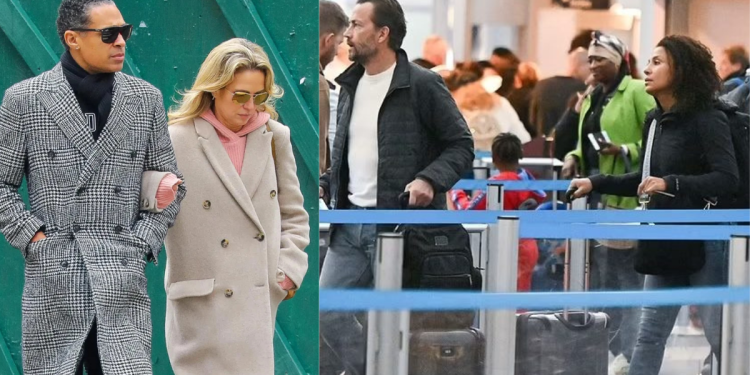 Marilee Fiebig and Andrew Shue spotted together at the JFK Airport in New York City, on Saturday