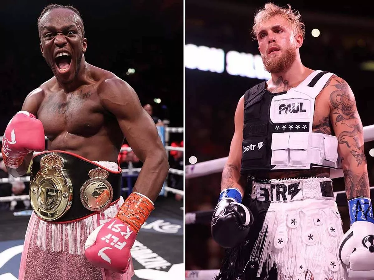 The Showdown of the Century KSI vs. Jake Paul in the Boxing Ring.