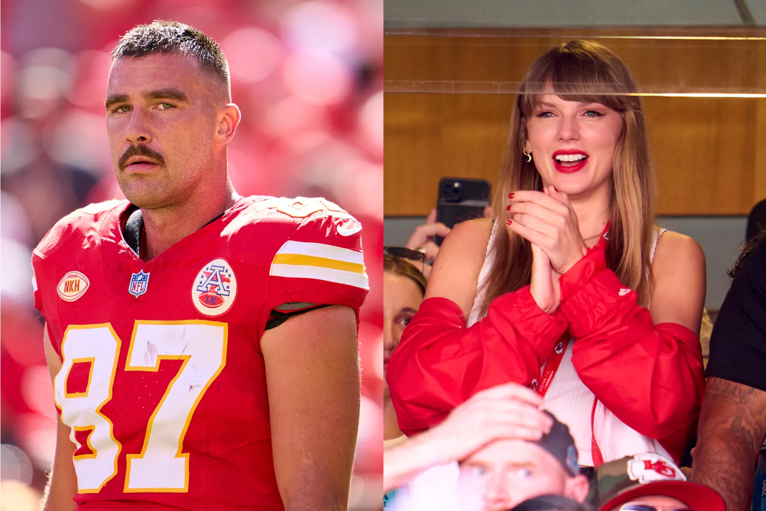 Taylor Swift cheering on Travis Kelce at the Super Bowl, a testament to their strong bond.