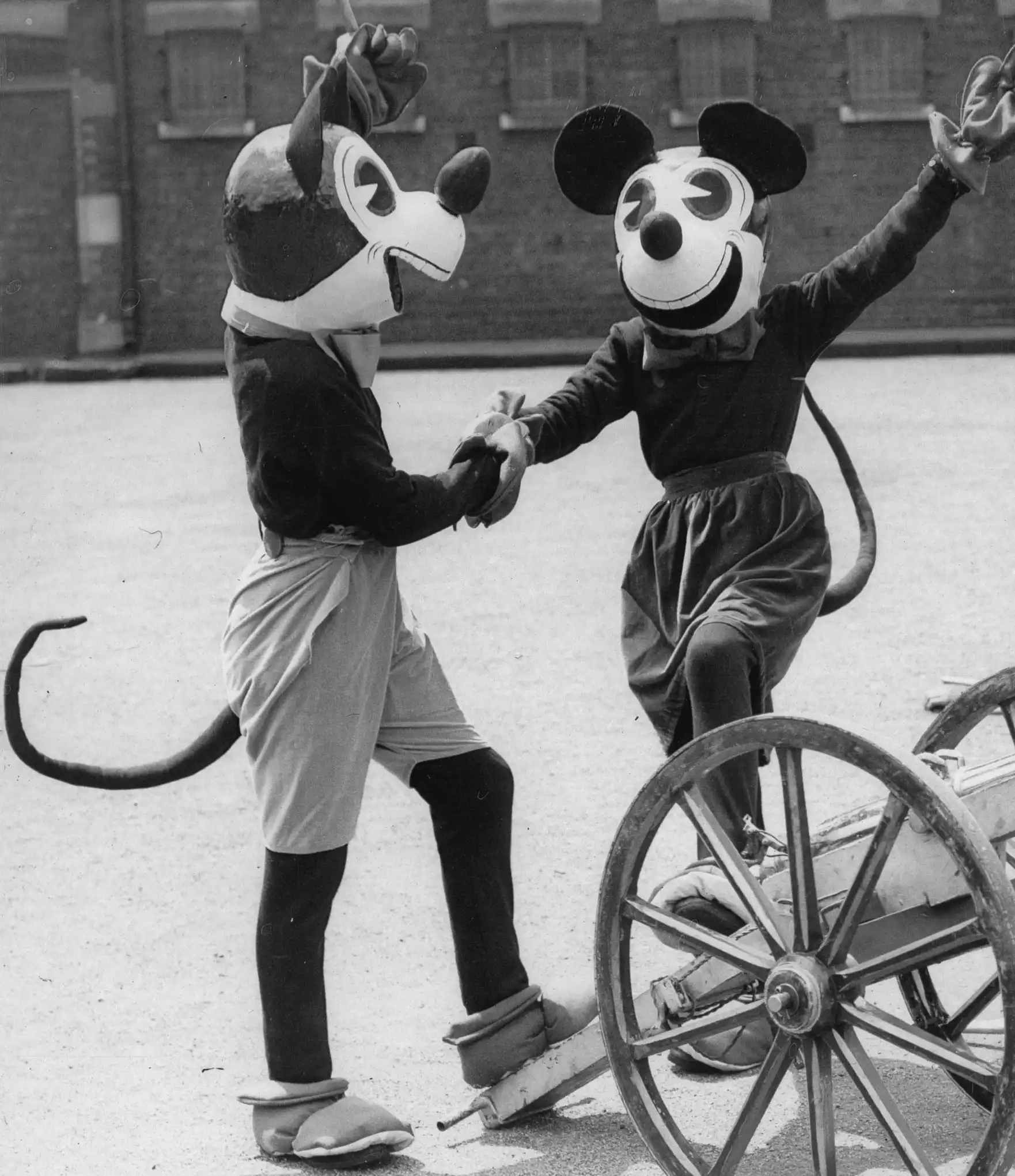 Mickey Mouse and Minnie Mouse